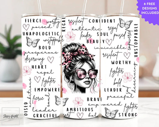 Inspirational Woman Stainless Steel Skinny Tumbler