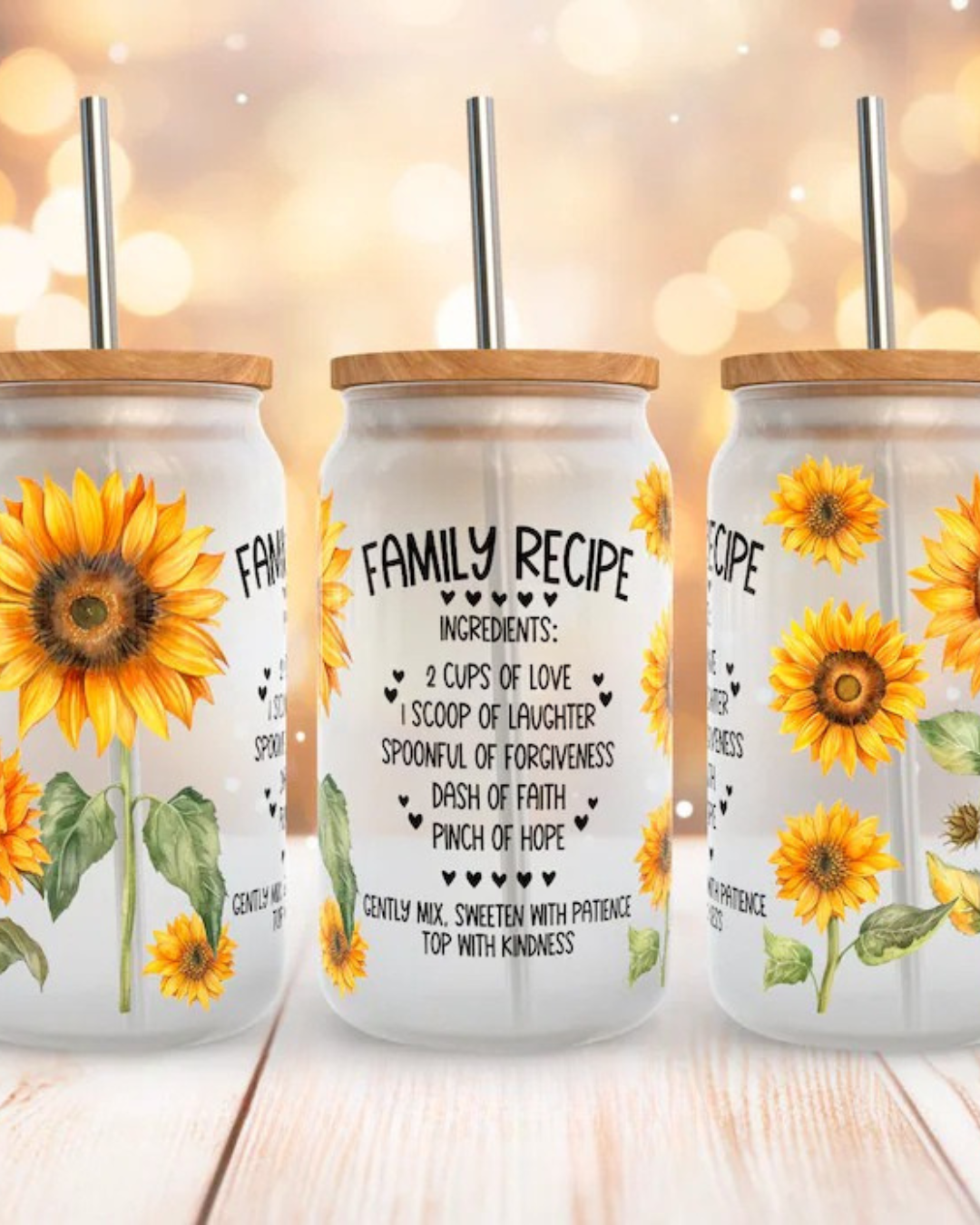 Double Walled Glass Cup with Sublimation Design