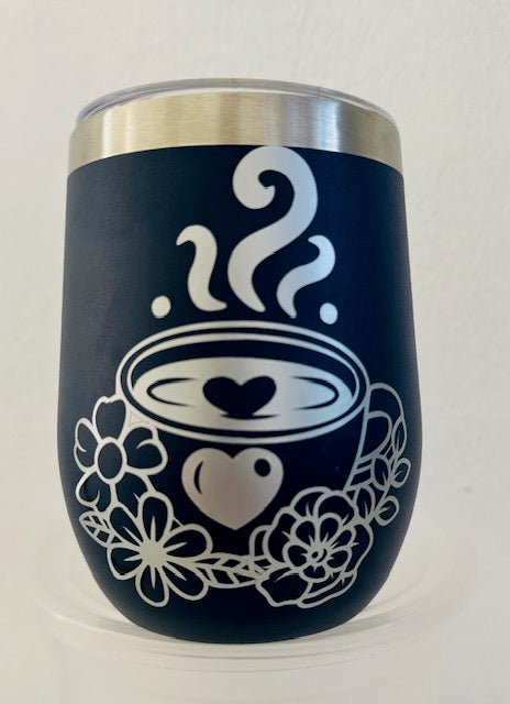 Stainless Steel Coffee Mugs with Viynl Designs