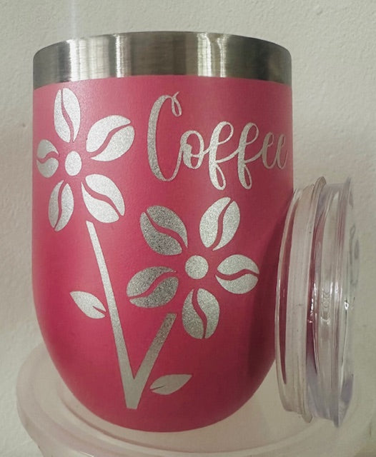 Stainless Steel Coffee Mugs with Viynl Designs