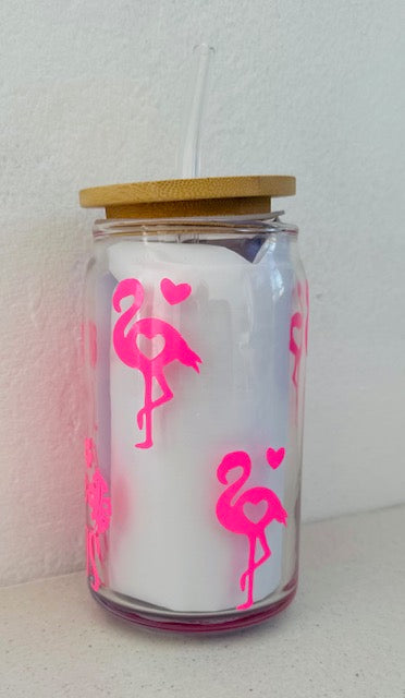 Stylish Glass Cups with Vinyl Designs