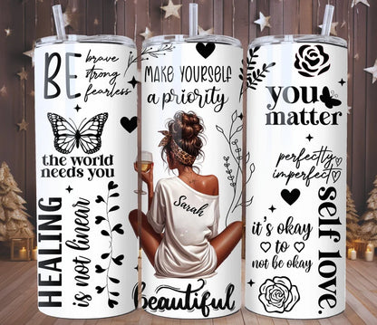 Inspirational Woman Stainless Steel Skinny Tumbler