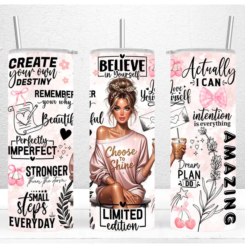 Inspirational Woman Stainless Steel Skinny Tumbler