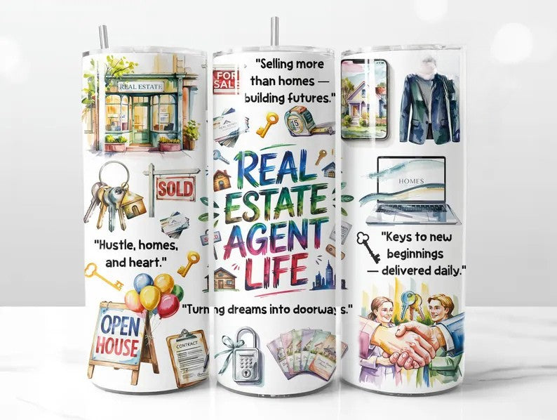 Sublimated Skinny Tumbler for Real Estate Agents
