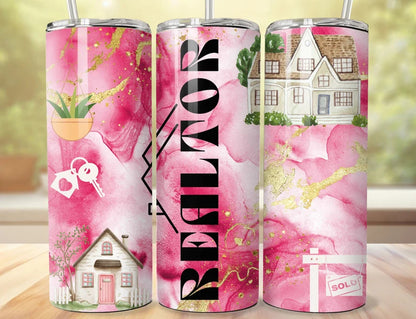 Sublimated Skinny Tumbler for Real Estate Agents