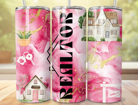 Sublimated Skinny Tumbler for Real Estate Agents