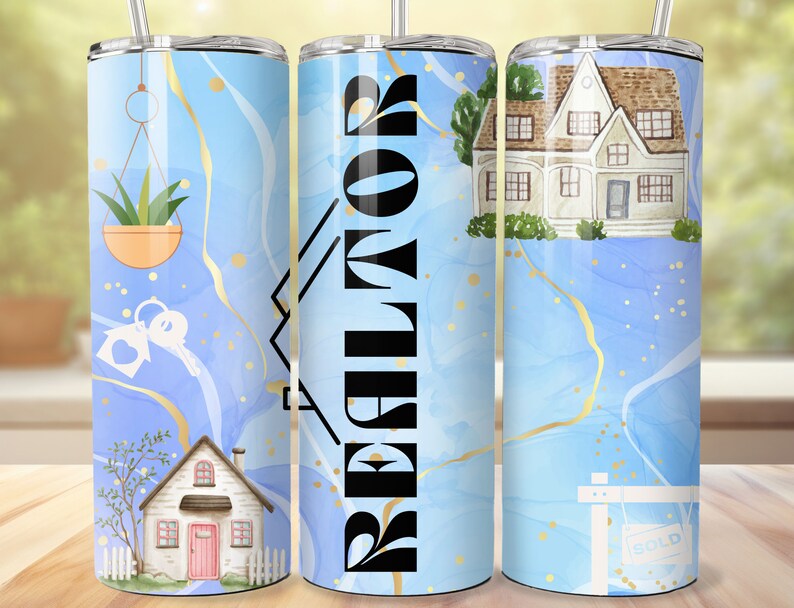 Sublimated Skinny Tumbler for Real Estate Agents