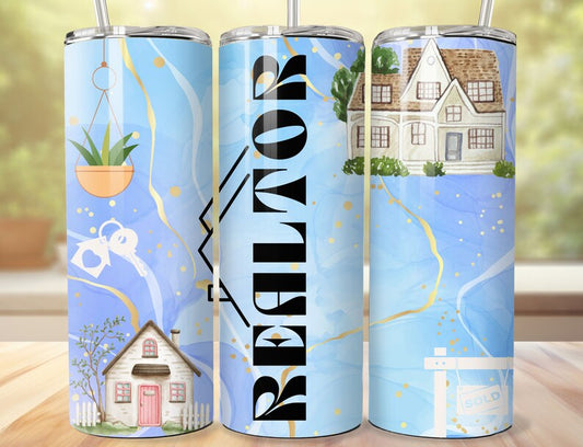 Sublimated Skinny Tumbler for Real Estate Agents