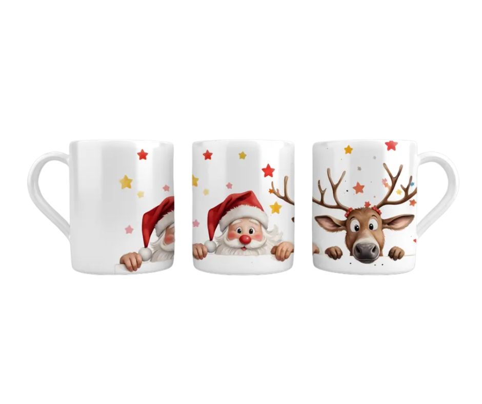 Santa & Reindeer Ceramic Mug